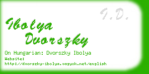 ibolya dvorszky business card